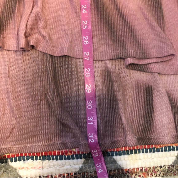 Altar’d State Ombré Waffle Knit Tunic Dress Mesh Sleeves size Small NWT Pink - Picture 8 of 8